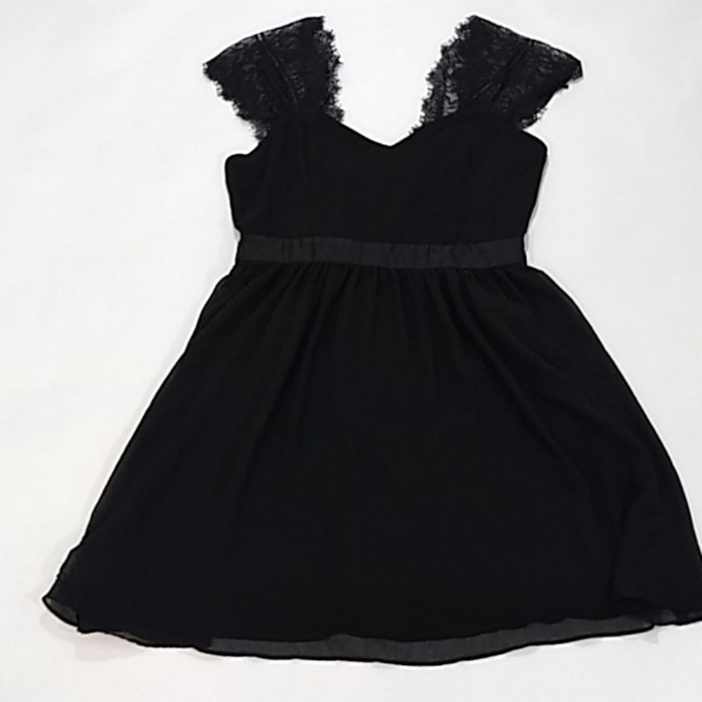 Rush Babydoll Dress Size M Black Sheer Lacy